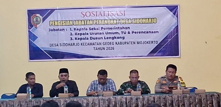 Sosialisasi Mengawali Proses Pengisian Jabatan Perangkat Desa Sidoharjo Kecamatan Gedeg Sosialisasi Mengawali Proses Pengisian Jabatan Perangkat Desa Sidoharjo Kecamatan Gedeg