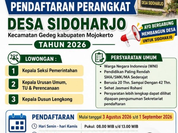PENDAFTARAN PERANGKAT DESA SIDOHARJO