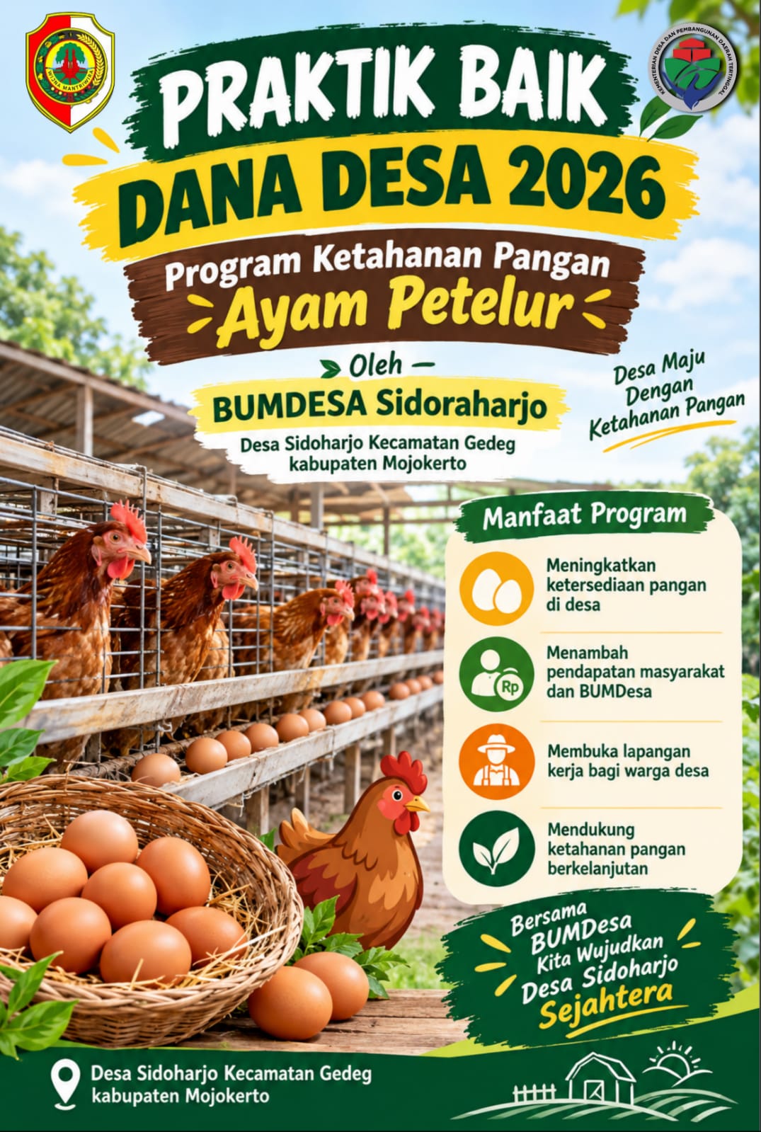 PRAKTIK BAIK DANA DESA 2026 Program Ketahanan Pangan Oleh BUMDESA Sidoraharjo Desa Sidoharjo Kecamatan Gedeg kabupaten Mojokerto